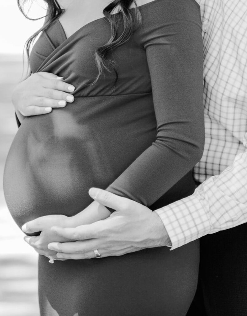 close up from a maternity photoshoot of an expecting mother's belly